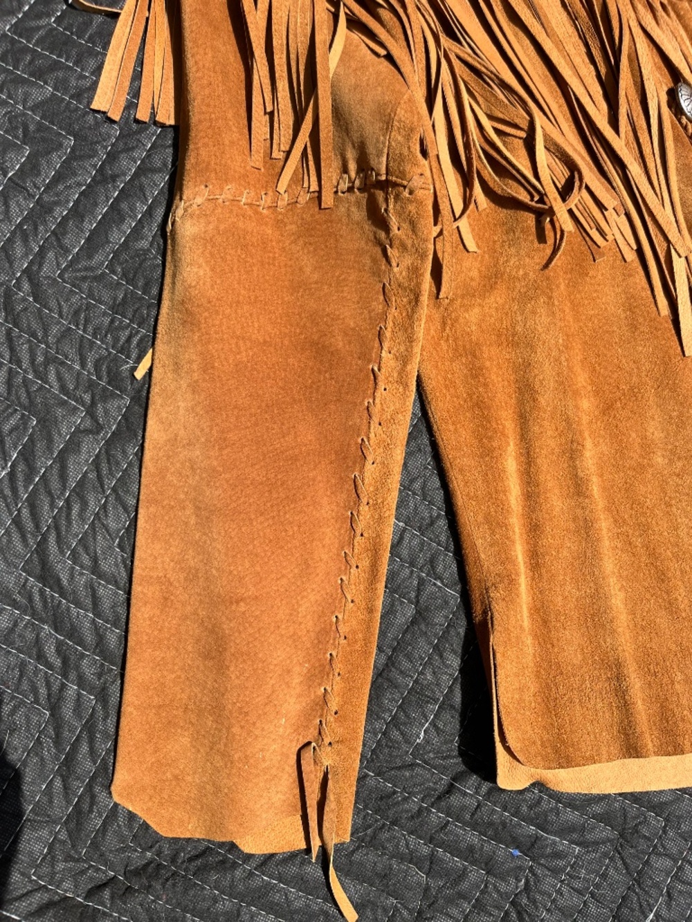 SUEDE WOMENS FRINGE JACKET - Picture 3 of 5